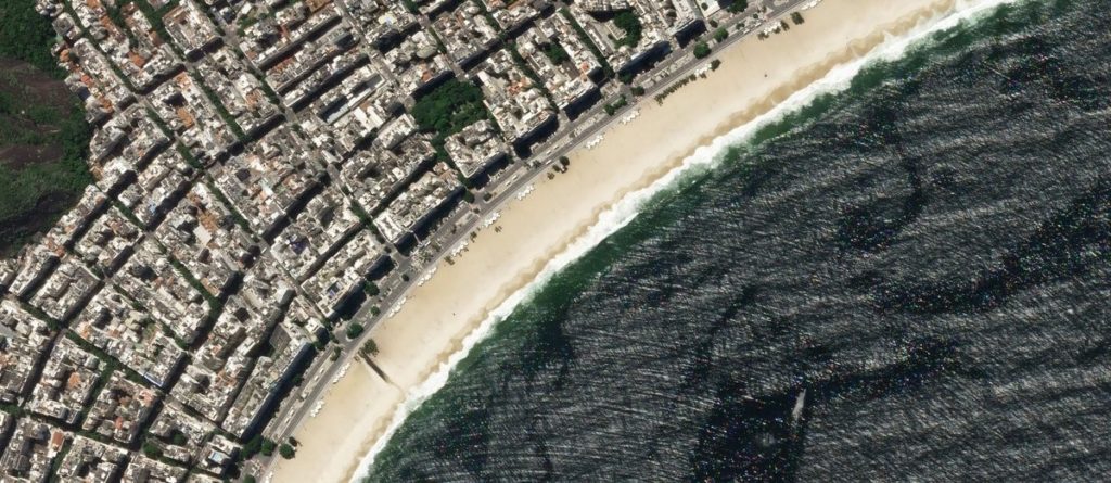 Une image satellitaire du bord de mer de San Francisco aux Etats Unis.