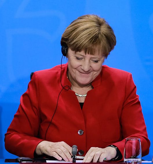 La chancelière Angela Merkel lors d'une réunion de la BCE en novembre 2020.